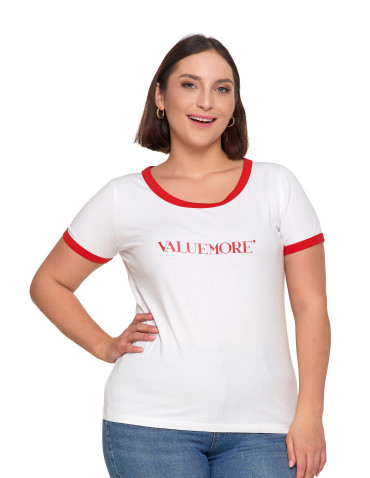 Koszulki i topy - Koszulka damska t-shirt Slim Fit z napisami CZERWONY - produkt 10