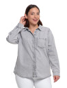 Koszula jeansowa damska w stylu denim SZARY
