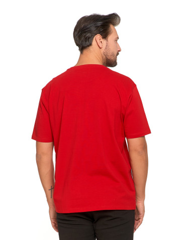 Koszulki, topy, koszule - Bawełniany T-shirt męski oversize BORDOWY - produkt 4