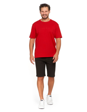 Koszulki, topy, koszule - Bawełniany T-shirt męski oversize BORDOWY - produkt 7
