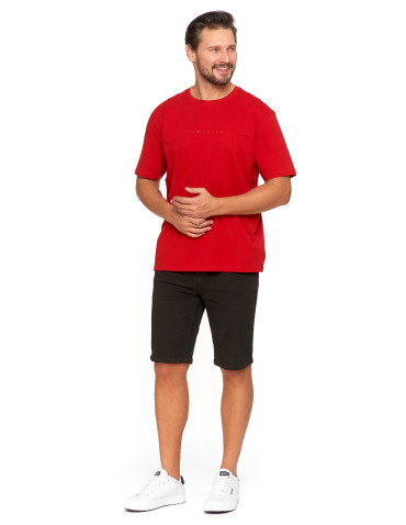Koszulki, topy, koszule - Bawełniany T-shirt męski oversize BORDOWY - produkt 8