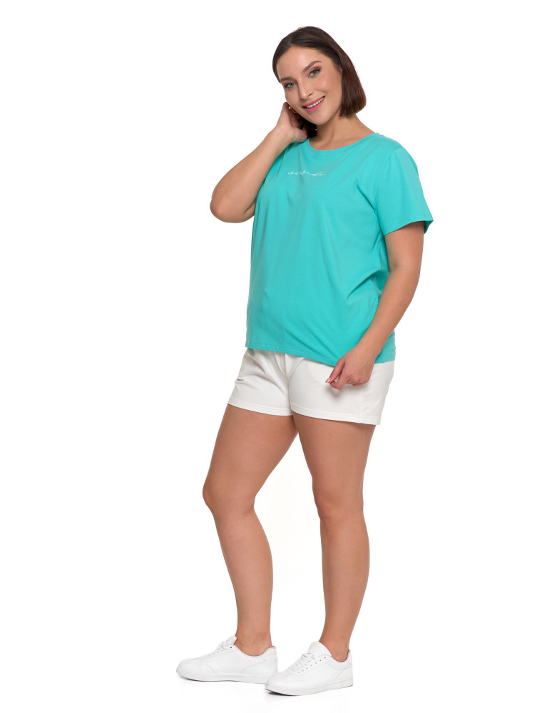 Koszulki i topy - T-shirt damski bawełniany klasyczny z napisem TURKUSOWY - produkt moraj.pl 8