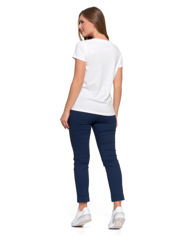 Koszulki i topy - T-shirt damski bawełniany z morskim motywem BIAŁY - produkt 3