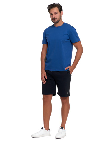 Koszulki, topy, koszule - T-shirt męski bawełniany bez bocznych szwów NIEBIESKI - produkt 6