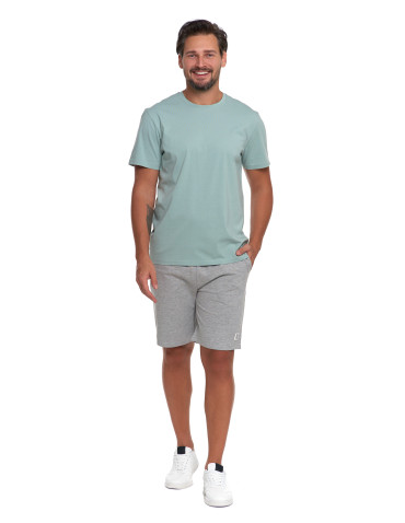 Koszulki, topy, koszule - T-shirt męski bawełniany bez bocznych szwów ZIELONY - produkt 4