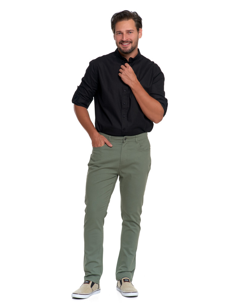 Spodnie - Męskie spodnie chino ZIELONY - produkt moraj.pl 2