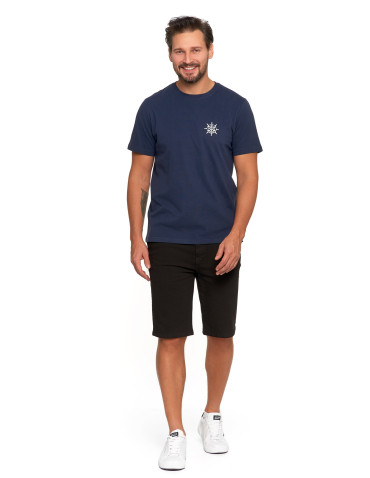 Koszulki, topy, koszule - T-shirt męski bawełniany z marynistycznym motywem GRANATOWY - produkt 4