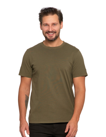 Koszulki, topy, koszule - Koszulka męska klasyczna vintage z haftem KHAKI - produkt 1