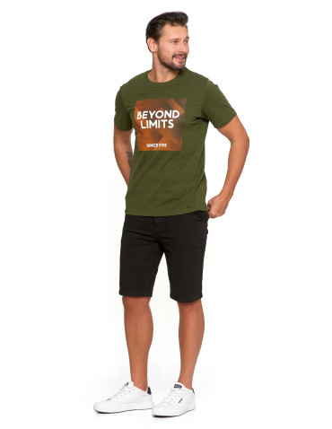 Koszulki, topy, koszule - Koszulka męska T-shirt bawełniany z nadrukiem KHAKI - produkt 2