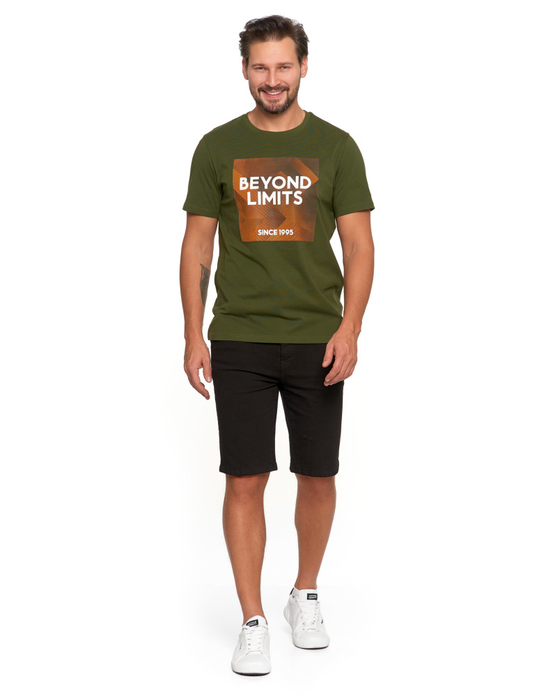 Koszulki, topy, koszule - Koszulka męska T-shirt bawełniany z nadrukiem KHAKI - produkt moraj.pl 4