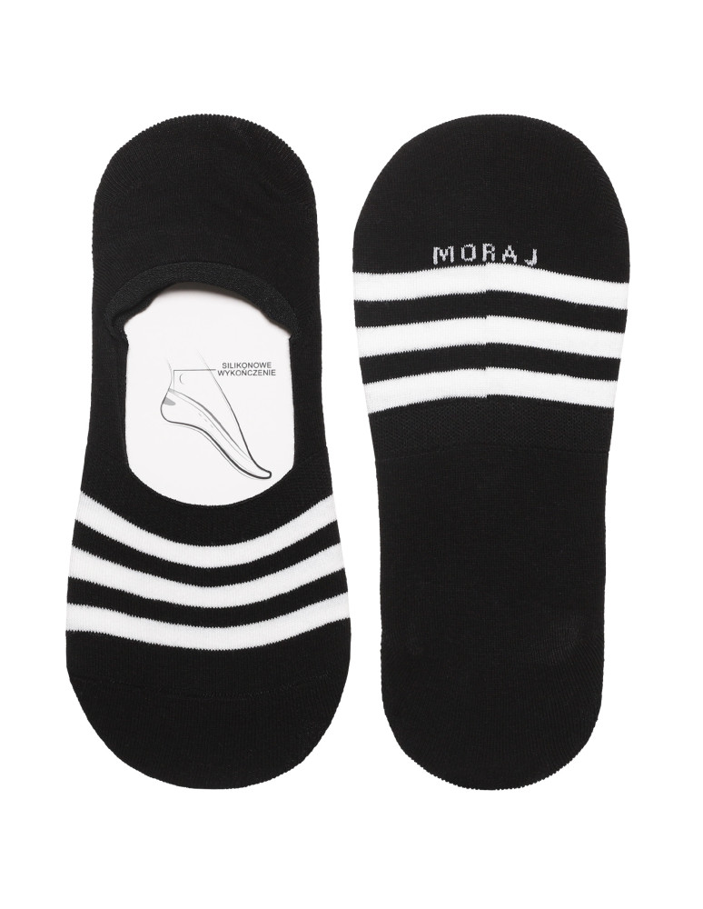 Niskie stopki - Niskie skarpetki damskie stopki w paski 3-pak CZARNY - produkt moraj.pl 3