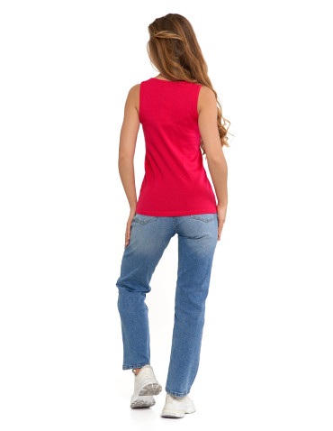 Koszulki i topy - Koszulka damska na ramiączkach Tank-Top bawełniana Plus Size FUKSJA - produkt 3
