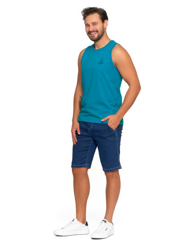 Koszulki, topy, koszule - Męska koszulka Tank Top z marinistycznym motywem TURKUSOWY - produkt 4