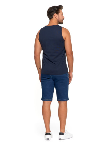Koszulki, topy, koszule - Męska koszulka Tank Top z marinistycznym motywem GRANATOWY - produkt 3