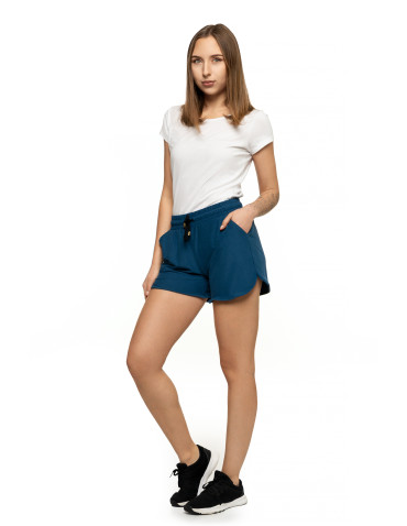 Szorty - Damskie szorty na gumce z wiązaniem JEANS - produkt 5