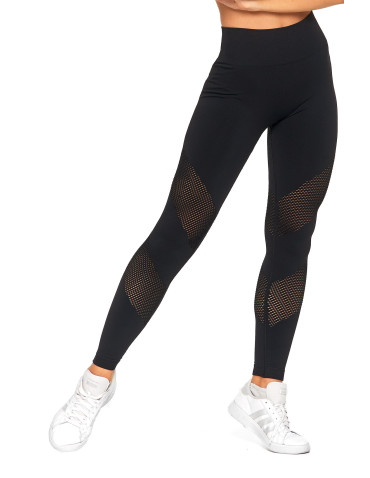 Legginsy - Legginsy damskie push-up z wysokim stanem sportowe CZARNY - produkt 8
