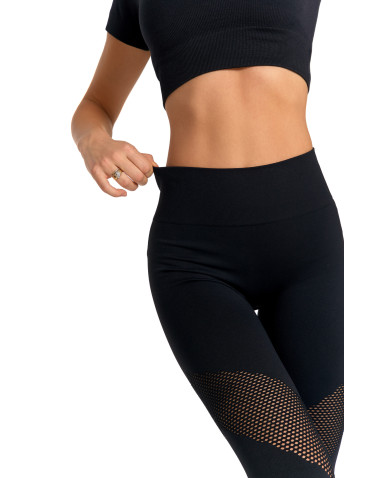 Legginsy - Legginsy damskie push-up z wysokim stanem sportowe CZARNY - produkt 3