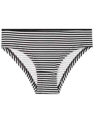 Figi - Damskie majtki figi bikini w paski i jednolite 4-pak WIELOKOLOROWY - produkt 4