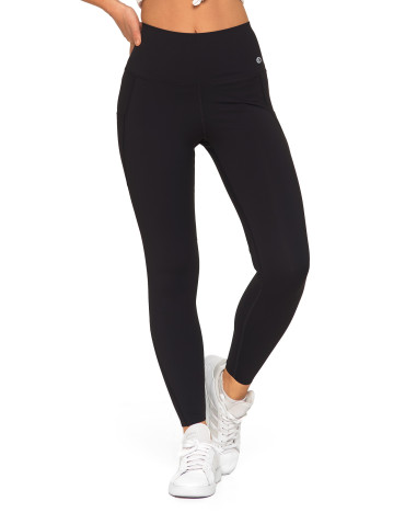 Legginsy - Legginsy damskie z wysokim stanem funkcyjne CZARNY - produkt 6