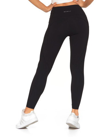 Legginsy - Legginsy damskie z wysokim stanem funkcyjne CZARNY - produkt 7