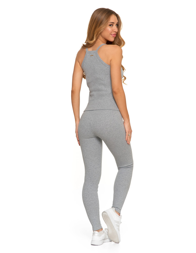 Legginsy - Legginsy damskie bawełniane z szeroką gumą w pasie SZARY - produkt moraj.pl 7