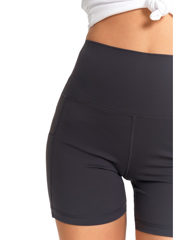 Legginsy - Szorty sportowe damskie z wysokim stanem i kieszeniami GRAFIT - produkt 7