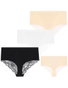 Majtki damskie z koronką maxi bikini 3-pak WIELOKOLOROWY