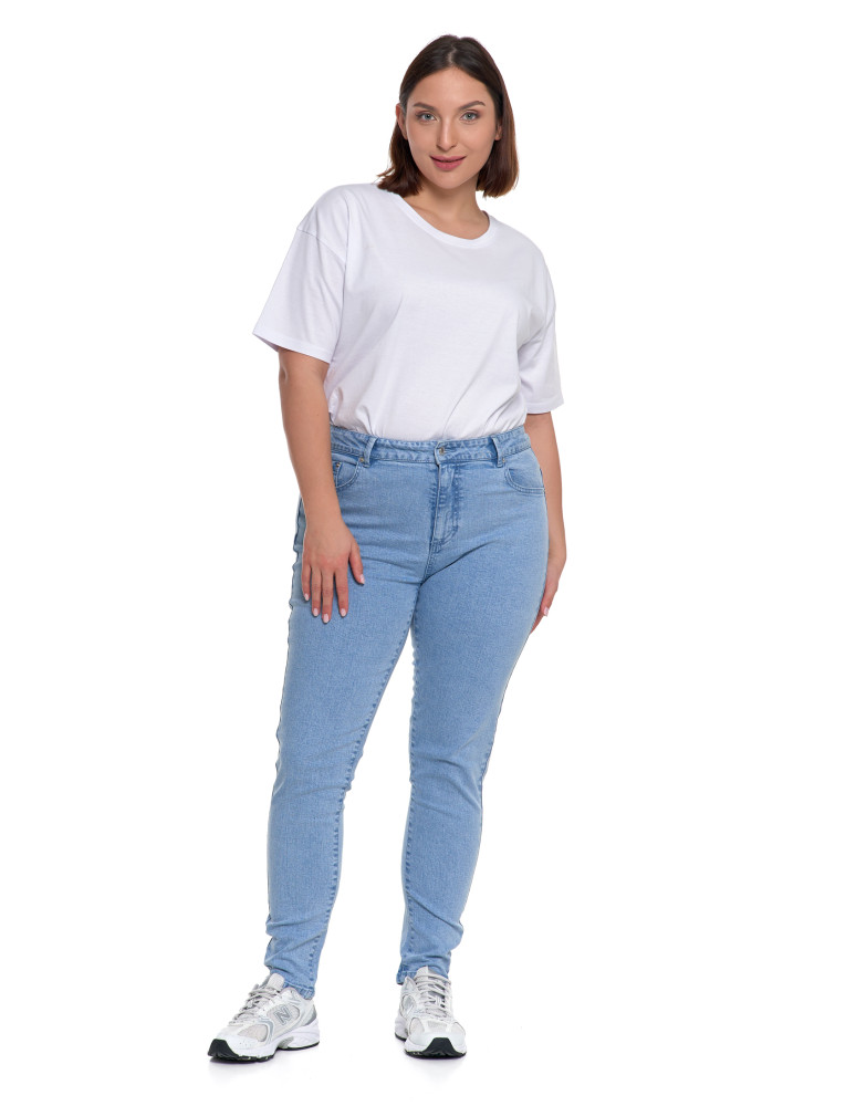 Spodnie - Damskie spodnie skinny jeansowe rurki NIEBIESKI - produkt moraj.pl 6