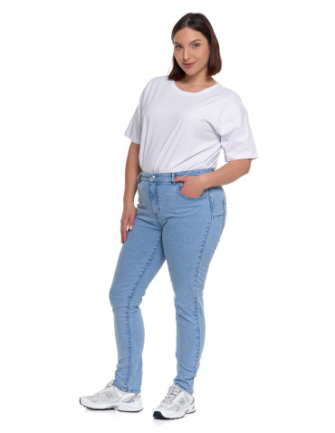 Spodnie - Damskie spodnie skinny jeansowe rurki NIEBIESKI - produkt 7