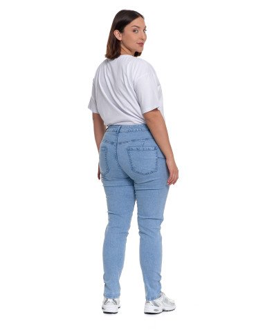 Spodnie - Damskie spodnie skinny jeansowe rurki NIEBIESKI - produkt 8