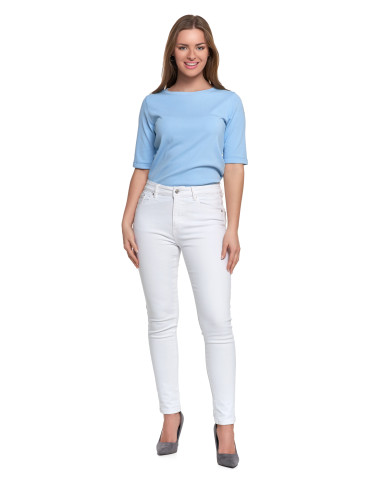 Spodnie - Damskie spodnie skinny jeansowe rurki BIAŁY - produkt 4