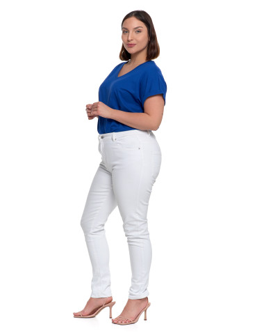 Spodnie - Damskie spodnie skinny jeansowe rurki BIAŁY - produkt 8