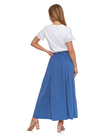 Spódnice - Długa spódnica damska maxi wiskozowa z kieszeniami JEANS - produkt 3