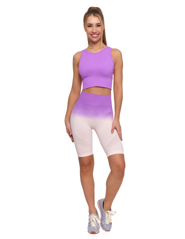Legginsy - Legginsy bezszwowe damskie kolarki push-up RÓŻOWY - produkt 1