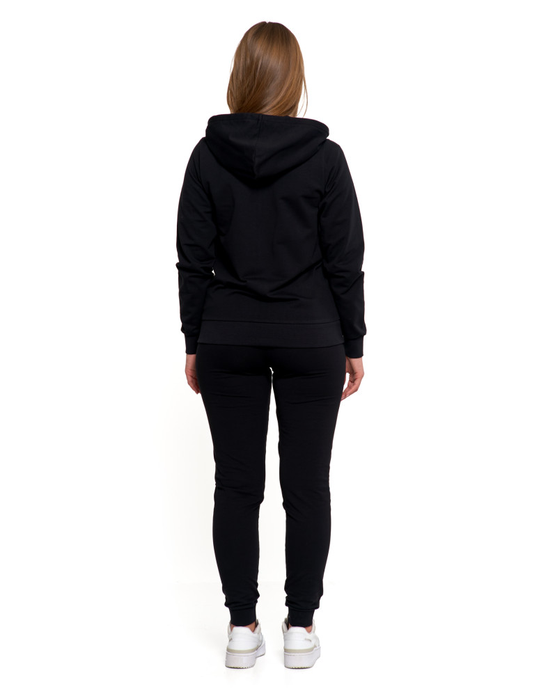 Bluzy - Bluza damska dresowa z kapturem i zamkiem CZARNY - produkt moraj.pl 6