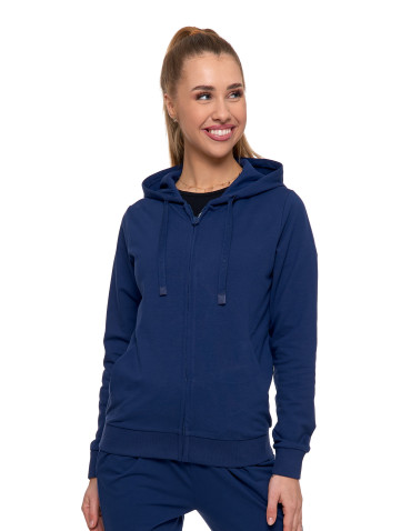 Bluzy - Bluza damska dresowa z kapturem i zamkiem GRANAT - produkt 1
