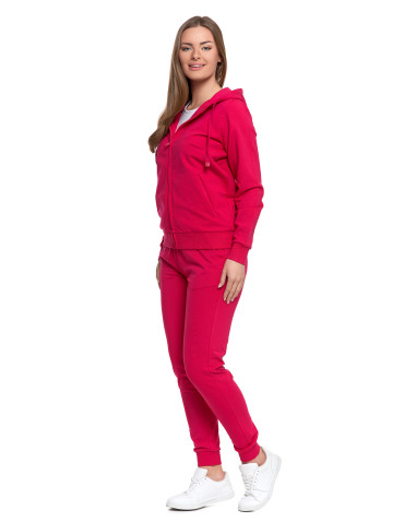 Bluzy - Bluza damska dresowa z kapturem i zamkiem RÓŻOWY - produkt 2