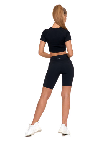 Legginsy - Legginsy kolarki damskie sportowe z kieszeniami CZARNY - produkt 3