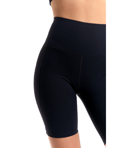 Legginsy - Legginsy kolarki damskie sportowe z kieszeniami CZARNY - produkt 5
