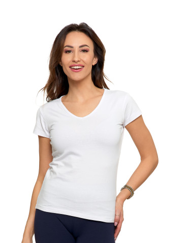 Koszulki i topy - Koszulka damska T-shirt z dekoltem w serek 3-pak WIELOKOLOROWY - produkt 8