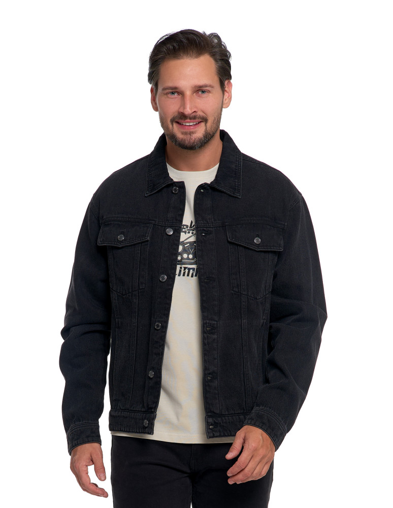 Odzież wierzchnia - Męska kurtka jeansowa katana CZARNY - produkt moraj.pl 1