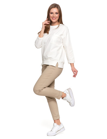 Bluzy - Bluza damska z kieszonką o luźnym kroju BIAŁY - produkt 2