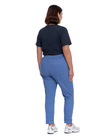 Spodnie - Spodnie damskie jogger w stylu casual z bawełny NIEBIESKI - produkt 9