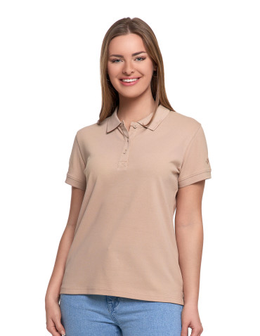 Polo - Koszulka polo damska z kołnierzykiem BEŻOWY - produkt 1