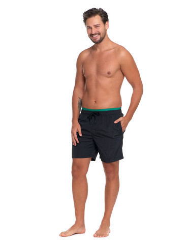 Szorty kąpielowe - Kąpielówki męskie szorty plażowe z kieszeniami CZARNY - produkt 6
