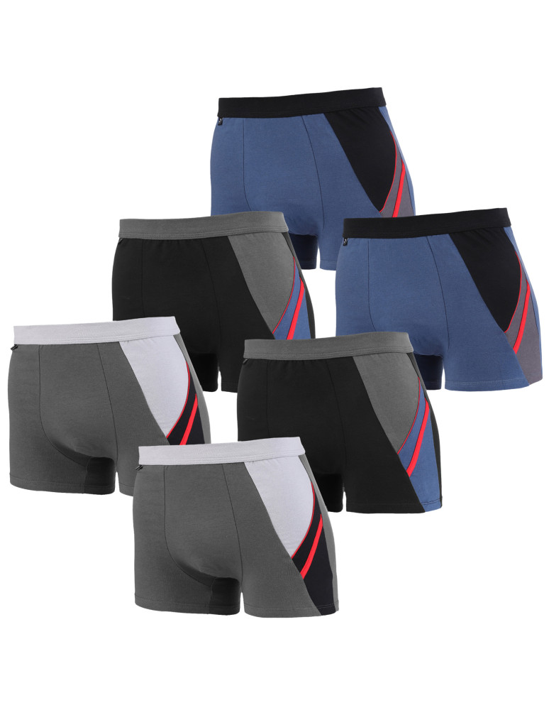 On - Bokserki męskie bawełniane klasyczne Plus Size 6-pak WIELOKOLOROWY - produkt moraj.pl 1