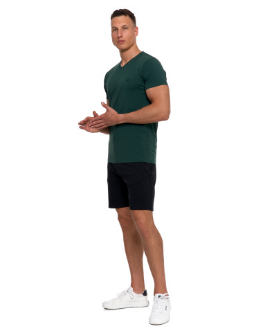 Koszulki, topy, koszule - Koszulka męska bawełna Premium T-shirt dekolt w serek KHAKI - produkt 5