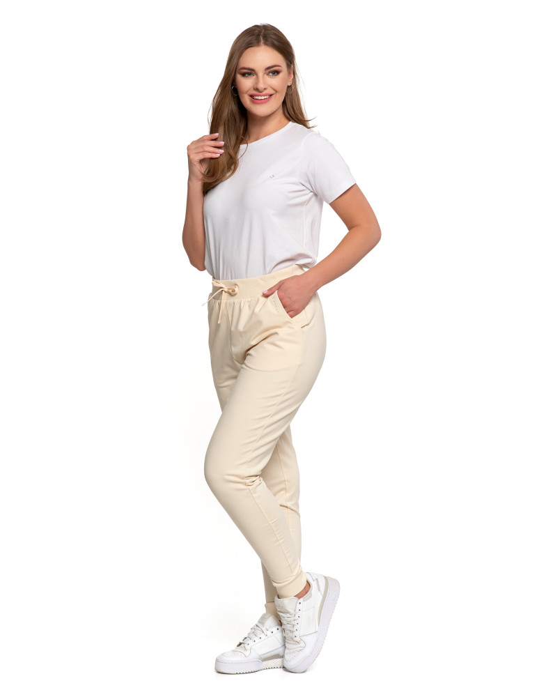 Spodnie - Spodnie damskie dresowe basic KREMOWY - produkt moraj.pl 2