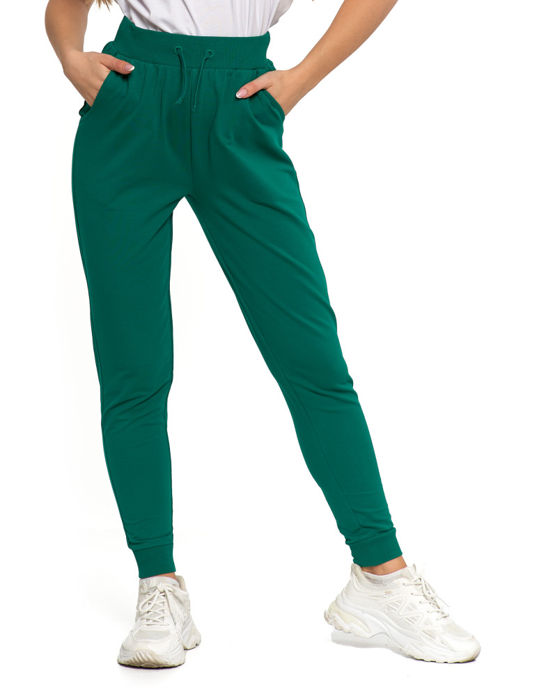 Spodnie - Spodnie damskie dresowe basic ZIELONY - produkt moraj.pl 4