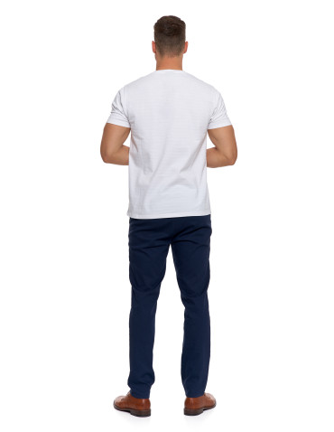 Koszulki, topy, koszule - T-shirt męski bawełniany z dekoltem henley BIAŁY - produkt 7